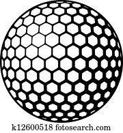 vetorial, bola golfe, símbolo