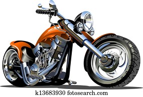 vetorial, caricatura, motocicleta