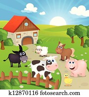 vetorial, cultive animais