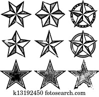 vetorial, grunge, estrelas