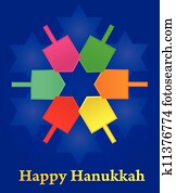 vetorial, ilustração, de, hanukkah