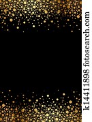 vetorial, preto, ouro, luxo, quadro