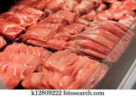 viande, dans, supermarché