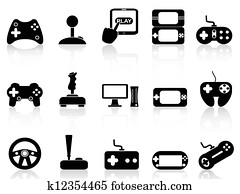 video game and joystick icons set video game and joystick icons set