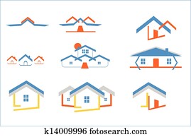 viele, logos, von, eigenheim, oder, hourse