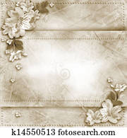 Vintage background with frame and flowers for congratulations and invitations Vintage background with frame and flowers for congratulations and invitations