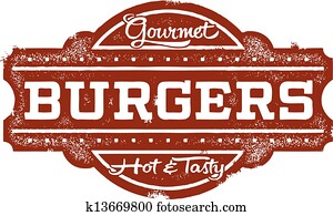 Vintage Burger Sign Vintage Burger Sign