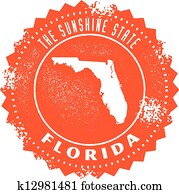 Vintage Florida State Stamp Vintage Florida State Stamp