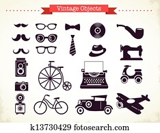 vintage hipster objects collection vintage hipster objects collection