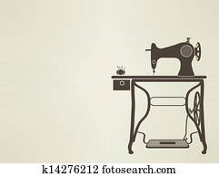 vintage Sewing Machine sillhouette vintage Sewing Machine sillhouette