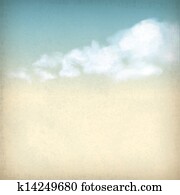 Vintage sky clouds old paper textured background