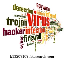 Virus concept in tag cloud Virus concept in tag cloud