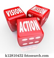 Vision Mission Action Three Red DIce Goal Strategy Vision Mission Action Three Red DIce Goal Strategy