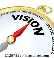 vision, wort, auf, gold, kompaß, plan, richtung, strategie