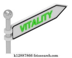VITALITY arrow sign with letters VITALITY arrow sign with letters