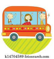 voyage, par, autobus