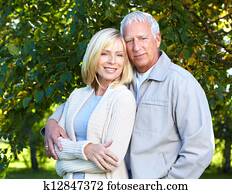 výstižný, senior, couple.