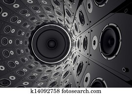Wall of speakers. Wall of speakers.