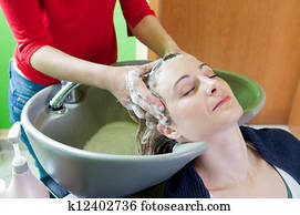 Washing hair Washing hair
