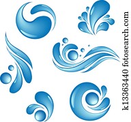 water drop symbols vector set