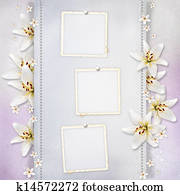 Wedding background with flowers for congratulations and invitations Wedding background with flowers for congratulations and invitations