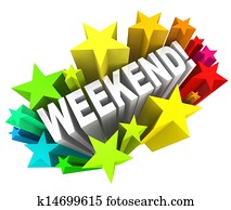 Weekend Stars Exciting Word Saturday Sunday Break