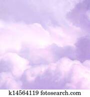 weißer himmel, und, rosa, clouds., vektor