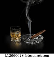 Whiskey and cigar
