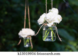White roses in a glass vase White roses in a glass vase