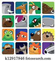 Wildlife animals set icon Wildlife animals set icon