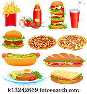 with a set of fast food and ketchup pitsey with a set of fast food and ketchup pitsey