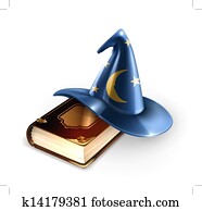Wizard hat and old book Wizard hat and old book