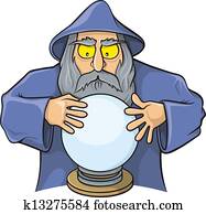 Wizard with magic ball Wizard with magic ball