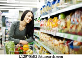 Woman at groceries store Woman at groceries store