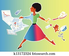 Woman balancing work and family Woman balancing work and family