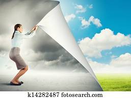 Woman changing reality