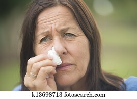 Woman in grief and depression