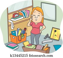 Woman to Declutter an Office Space
