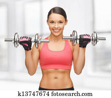 woman with dumbbells