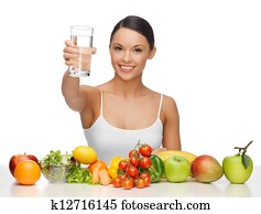 woman with healthy food