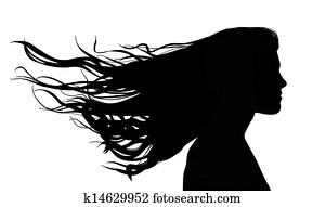 woman with long hair in the wind woman with long hair in the wind