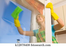 Women cleaning a window 4