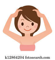 Women have a head massage