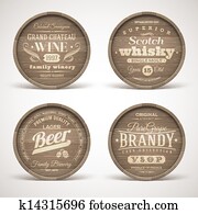 Wooden casks with alcohol drinks Wooden casks with alcohol drinks