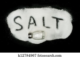Word Salt on black background 