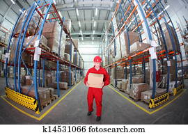 worker with box