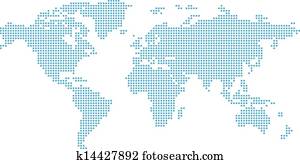 World map in pixels World map in pixels