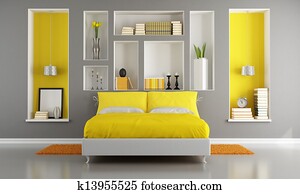 Yellow and gray modern bedroom Yellow and gray modern bedroom