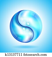 Yin Yang water drops