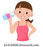Young woman drinking water Young woman drinking water